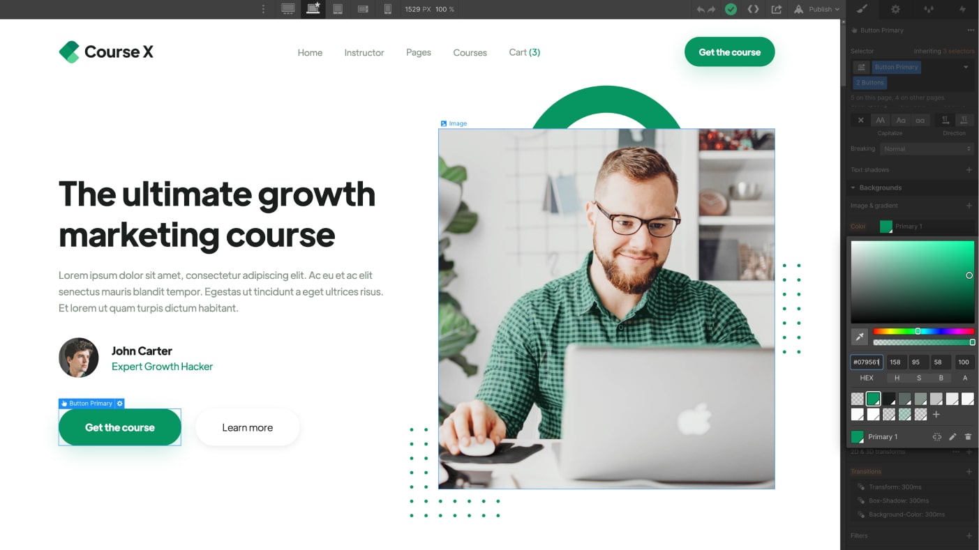 Colors - Course X Webflow Template