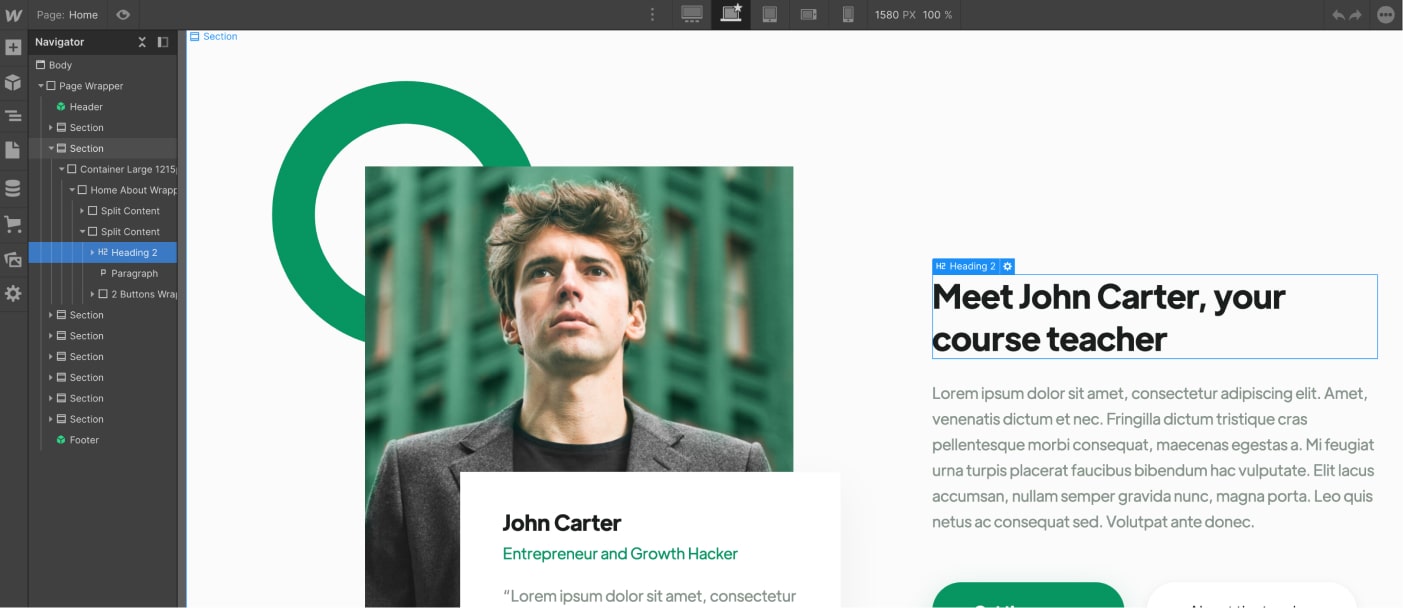 Static Content - Course X Webflow Template